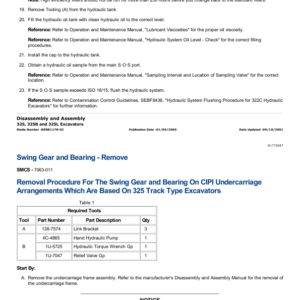 Caterpillar CAT 325, 325L Excavator Service Repair Manual (2JK00001 and up) - Image 2