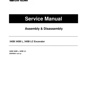 Caterpillar CAT 345B 345B L, 345B LC Excavator Service Repair Manual (2SW00001 and up) - Image 1