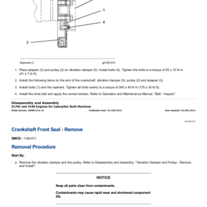 Caterpillar CAT 345B 345B L, 345B LC Excavator Service Repair Manual (2SW00001 and up) - Image 3