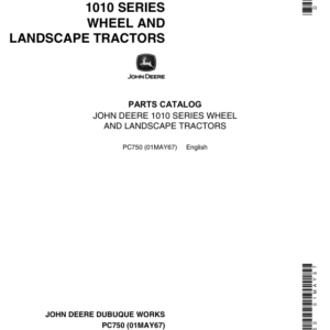 John Deere 1010 Tractors Parts Catalog Manual - PC750 - Image 1