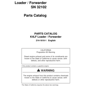 Koehring K4LF Loaders (SN 32102-) Parts Catalog Manual - Image 1