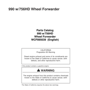 John Deere 990 Wheeled Harvesters Parts Catalog Manual - Image 1