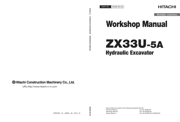 Hitachi ZX30U-5A Mini Excavator Service Repair Manual