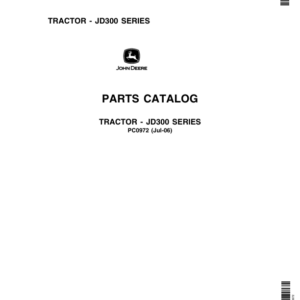 John Deere 300 Tractors Parts Catalog Manual - PC0972 - Image 1