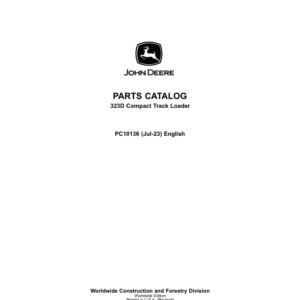 John Deere 323D Compact Track Loaders Parts Catalog Manual - PC10136 - Image 1