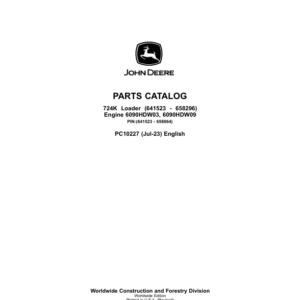 John Deere 724K Loaders (SN 641523 - 658064) Parts Catalog Manual - PC10227 - Image 1