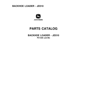 John Deere 310 Backhoes Parts Catalog Manual - PC1226 - Image 1