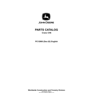 John Deere CH6 Crane Attachments Parts Catalog Manual - PC12900 - Image 1