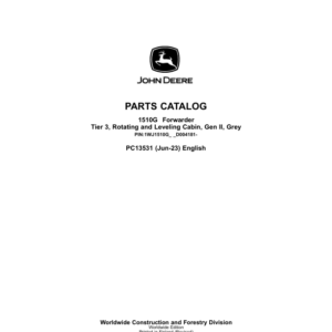 John Deere 1510G T3 RL Forwarders (SN D004181-) Parts Catalog Manual - PC13531 - Image 1