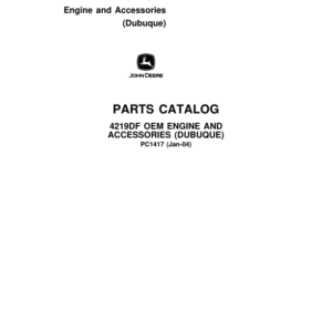 John Deere 4219DF Engines Parts Catalog Manual - PC1417 - Image 1