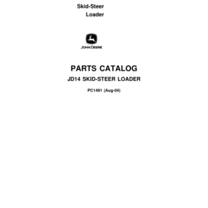 John Deere 14 Skid Steers Parts Catalog Manual - PC1491 - Image 1