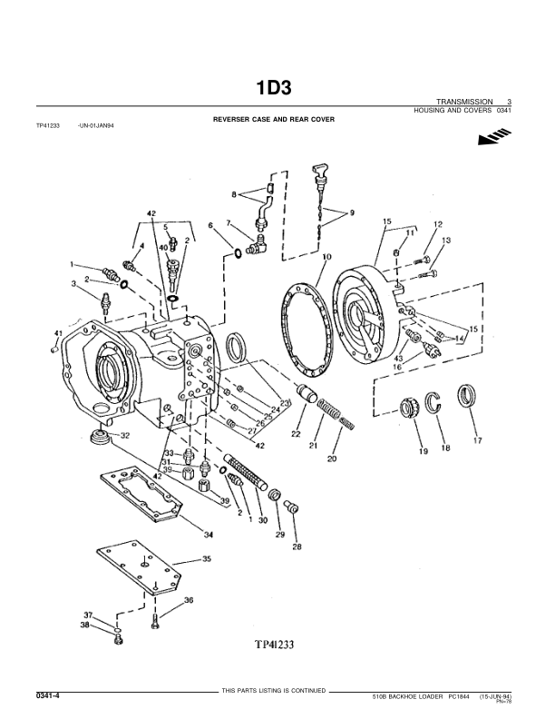 John Deere 510B Backhoes Parts Catalog Manual PC1844