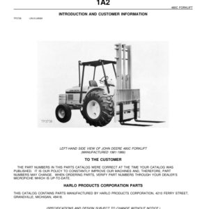 John Deere 480C Forklifts Parts Catalog Manual - PC1846 - Image 1