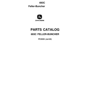 John Deere 693C Tracked Feller Bunchers Parts Catalog Manual - PC2035 - Image 1