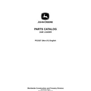 John Deere 244E Loaders Parts Catalog Manual - PC2327 - Image 1