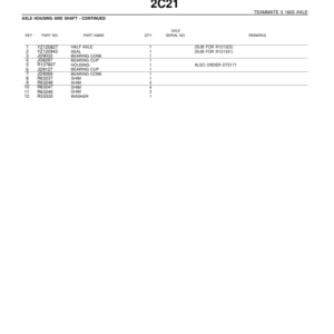 John Deere 1200, 1400, 1600 Axles Parts Catalog Manual - PC2383 - Image 4