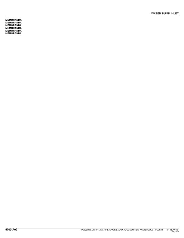 John Deere 8.1L, 6081 Engines Parts Catalog Manual PC2820