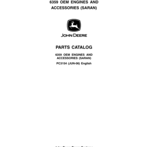 John Deere 6359 Engines Parts Catalog Manual - PC3154 - Image 1