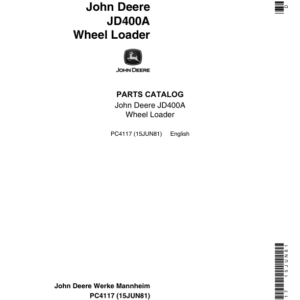 John Deere 400A Backhoes Parts Catalog Manual - PC4117 - Image 1