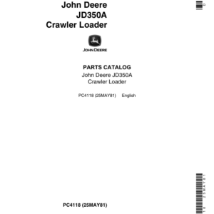 John Deere 350A Crawlers Parts Catalog Manual - PC4118 - Image 1