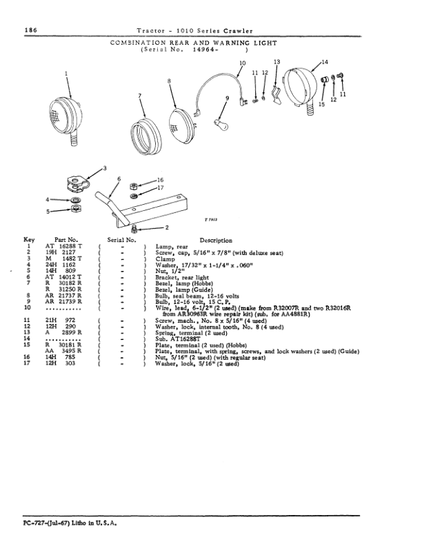 John Deere 1010 Crawlers Parts Catalog Manual PC727
