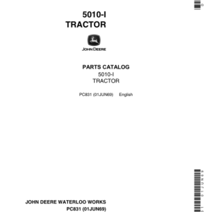 John Deere 5010, 5010I Tractors Parts Catalog Manual - PC831 - Image 1