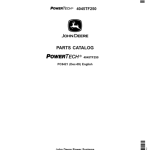 John Deere 4045TF250 Engines Parts Catalog Manual - PC8421 - Image 1