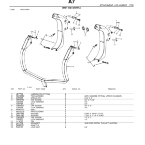 John Deere 7702 Log Loader Attachment on a 350B Crawler Loader Parts Catalog Manual - PC941 - Image 3