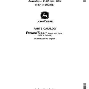 John Deere 9.0L, 6090 Engines TIER 3 - 6090HF485 Parts Catalog Manual - PC9439 - Image 1