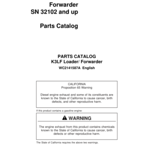 Koehring K3LF Loaders (SN 32102-) Parts Catalog Manual - Image 1