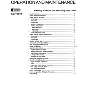 Koehring 20 Inch (JD643) Felling Heads (SN 12101 – 12499 & 62001 –) Parts Catalog Manual - Image 3