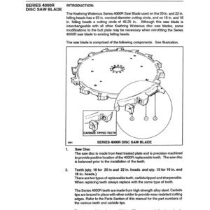 Koehring 22 Inch (Cypres) Felling Heads (SN 12960–12999 & 65001–65071) Parts Catalog Manual - Image 3