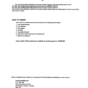 Koehring 18 Inch, 20 Inch (Tigercat) Felling Heads (SN 68280-970775 & 64150-970775) Parts Catalog Manual - Image 4