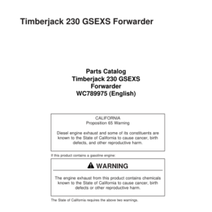 Timberjack 230 GSEXS Forwarders (SN 788918-790028) Parts Catalog Manual - WC789975 - Image 1