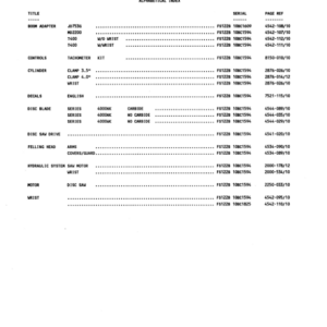 Timberjack  FS122B Stt Disc Saw Felling Heads (SN 10BC1637-10BC1862) Parts Catalog Manual - WCF298142 - Image 4