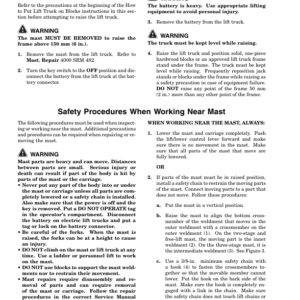 Hyster N25XMDR3, N30XMR3, N40XMR3 Electric Forklift Truck C470 Series Repair Manual - Image 4