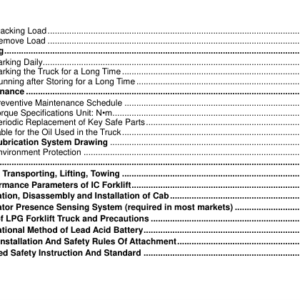 Utilev UT15-18P Forklift A261 Series Repair Manual - Image 3