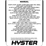 Hyster 2.0FT, S2.5FT, S3.0FT, S3.5FT Forklift H187 Series Repair Manual (EU) - Image 1