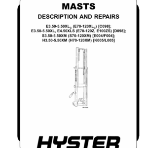 Hyster E3.50XL, E4.00XL, E4.50XL, E4.50XLS, E5.50XL Electric Forklift Truck D098 Series Repair Manual - Image 6