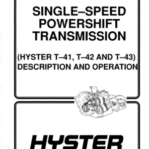 Hyster H40XL, H50XL, H60XL Forklift Truck A177 Series Service Repair Manual (USA) - Image 1