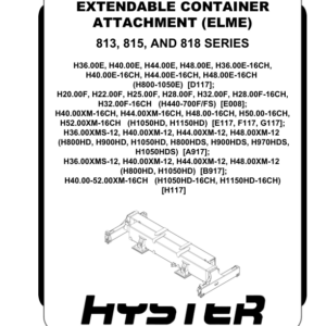 Hyster H40XM-16CH, H44XM-16CH, H48XM-16CH, H50XM-16CH, H52XM-16CH Forklift Trucks H117 Series Repair Manual (EU) - Image 1