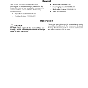 Hyster H550HD, H620HD, H650HD, H700HD, H550HDS, H650HDS, H700HDS Forklift Truck F008 Series Repair Manual (USA) - Image 6