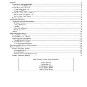 Hyster W60Z, W65Z, W80Z Pallet Truck B231 Series Repair Manual - Image 5