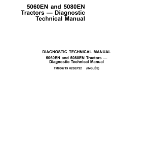 John Deere 5060EN, 5080EN Tractors Repair Manual (TM806719 and TM806819) - South America) - Image 2