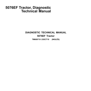 John Deere 5076EF Tractor Diagnostic Repair Manual (TM607619 and TM609719) - Image 2