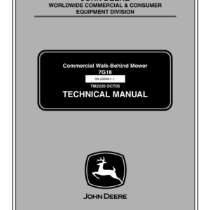 John Deere 7G18 Commercial Walk Behind Mower Repair Manual TM2220