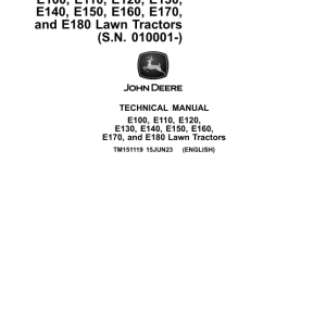 John Deere E100, E110, E120, E130, E140, E150, E160, E170, E180 Repair Manual TM151119