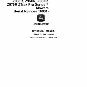 John Deere Z920R, Z930R, Z950R, Z960R, Z970R Mower Service Repair Manual - Image 2