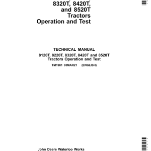 John Deere 8120T, 8220T, 8320T, 8420T, 8520T Tractors Repair Manual - Image 2