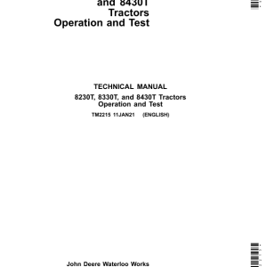 John Deere 8230T, 8330T, 8430T Tractors Repair Manual (TM2205 and TM2215) - Image 2